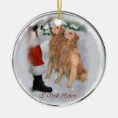 Golden Retriever Weihnachtsgeschenke Keramik Ornament (Vorne)