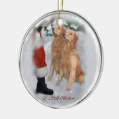 Golden Retriever Weihnachtsgeschenke Keramik Ornament (Links)