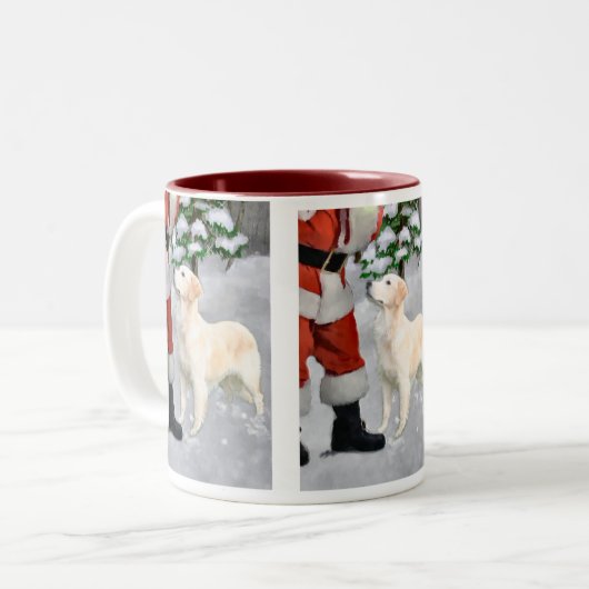 Golden Retriever Weihnachtsgeschenke Zweifarbige Tasse (Vorderseite Links)
