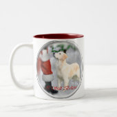 Golden Retriever Weihnachtsgeschenke Zweifarbige Tasse (Links)