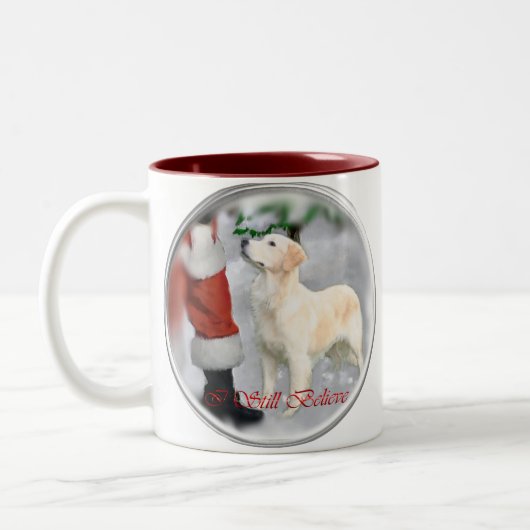 Golden Retriever Weihnachtsgeschenke Zweifarbige Tasse (Links)