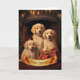 Golden Retriever Weihnachtsgrußkarte Dankeskarte