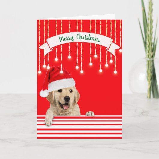 Golden Retriever Weihnachtshund Feiertagskarte (Vorderseite)