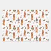 Golden Retriever Weihnachtshunde Geschenkpapier Set (Vorderseite)