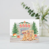 Golden Retriever Weihnachtskarte (Stehend Vorderseite)