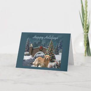 Golden Retriever Weihnachtskarte Abend11 Feiertagskarte