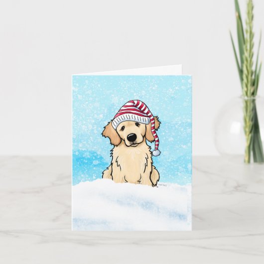 Golden Retriever Weihnachtskarte Dankeskarte (Vorderseite)