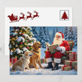 Golden Retriever Weihnachtskarte Feiertagskarte (Vorne/Hinten)