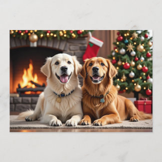 Golden Retriever Weihnachtskarte Feiertagskarte