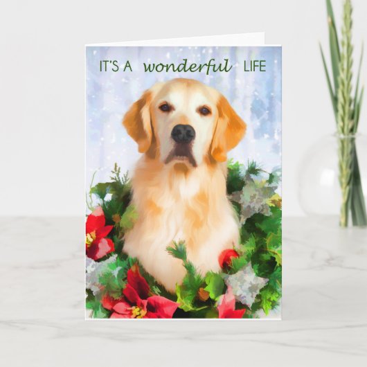 Golden Retriever Weihnachtskarte Feiertagskarte (Vorderseite)