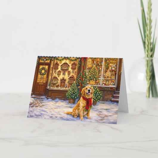 Golden-Retriever-Weihnachtskarte Feiertagskarte (Vorderseite)