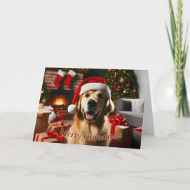 Golden Retriever Weihnachtskarte Feiertagskarte