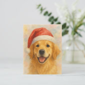 Golden Retriever Weihnachtskarte Karte (Stehend Vorderseite)