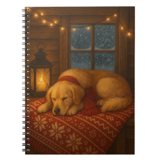 Golden Retriever Weihnachtskarte Notizblock (Vorderseite)