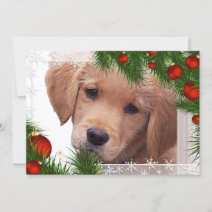 Golden Retriever Weihnachtskarte - Welpe Niedlich Feiertagskarte