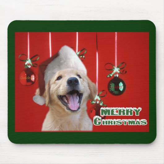 Golden Retriever Weihnachtskarten Geschenke Mousepad (Vorne)