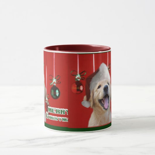 Golden Retriever Weihnachtskarten Geschenke Tasse (Zentrum)