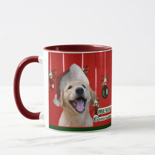 Golden Retriever Weihnachtskarten Geschenke Tasse (Links)