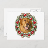 Golden Retriever Weihnachtskranz Feiertagspostkarte (Vorne/Hinten)