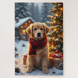 Golden Retriever Weihnachtskunst Puzzle