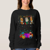 Golden Retriever Weihnachtsleuchten Weihnachtssock Sweatshirt (Vorderseite)