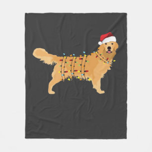 Golden Retriever Weihnachtslicht Essential Fleecedecke