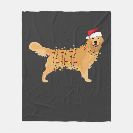 Golden Retriever Weihnachtslicht Essential Fleecedecke (Vorderseite)