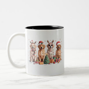 Golden Retriever Weihnachtsliebhaber Hundemutter X Zweifarbige Tasse
