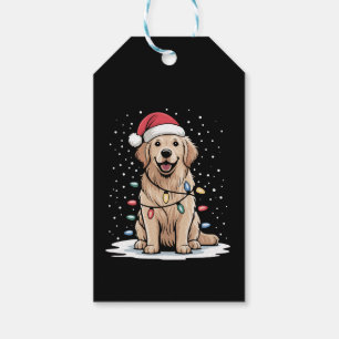 Golden Retriever Weihnachtsmann-Christbaum-Lichter Geschenkanhänger