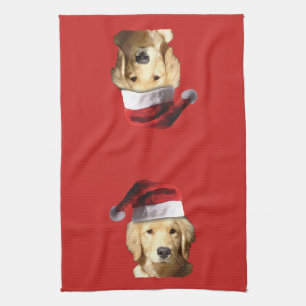 Golden retriever Weihnachtsmann Geschirrtuch