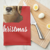 Golden retriever Weihnachtsmann Geschirrtuch (Viertel Falte)