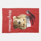 Golden retriever Weihnachtsmann Geschirrtuch (Horizontal)