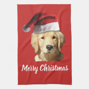 Golden retriever Weihnachtsmann Geschirrtuch