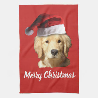 Golden retriever Weihnachtsmann Geschirrtuch
