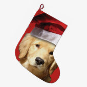 Golden retriever Weihnachtsmann Großer Weihnachtsstrumpf (Vorderansicht (hängend))