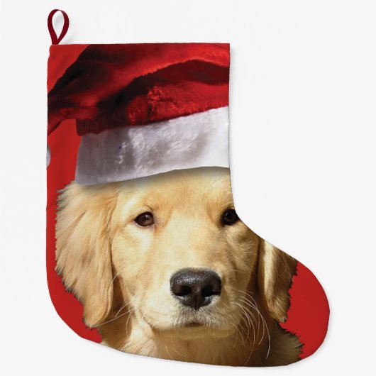 Golden retriever Weihnachtsmann Großer Weihnachtsstrumpf (Vorderseite)