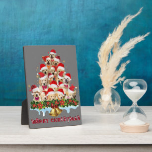 Golden Retriever Weihnachtsmann Hut Xmas Hunde Fro Fotoplatte