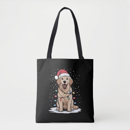Golden Retriever Weihnachtsmann Weihnachtsbaum Lic Tasche (Vorderseite)