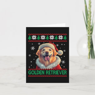 Golden Retriever Weihnachtsmannmütze Ugly Christma Karte