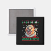 Golden Retriever Weihnachtsmannmütze Ugly Christma Magnet (Vorderseite/Rückseite)