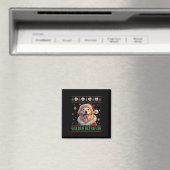 Golden Retriever Weihnachtsmannmütze Ugly Christma Magnet (In Situ (Geschirrspüler))