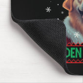 Golden Retriever Weihnachtsmannmütze Ugly Christma Mousepad (Ecke)