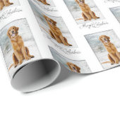 Golden retriever-WeihnachtsPackpapier Geschenkpapier (Rolleneckpunkt)