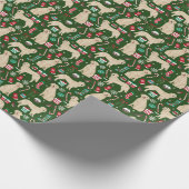 Golden retriever-WeihnachtsPackpapier Geschenkpapier (Ecke)
