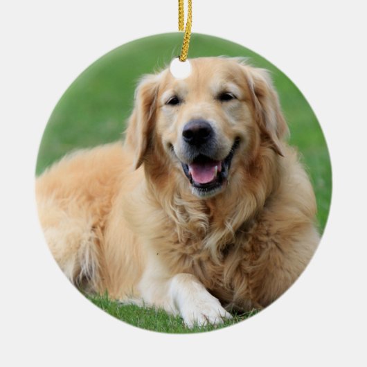 Golden Retriever Weihnachtsschmuck Custom Circle (Vorne)