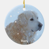 Golden Retriever Weihnachtsschmuck Custom Foto (Hinten)
