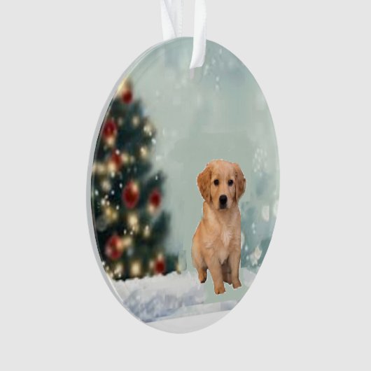 Golden Retriever Weihnachtsschmuck Ornament (Vorderseite)