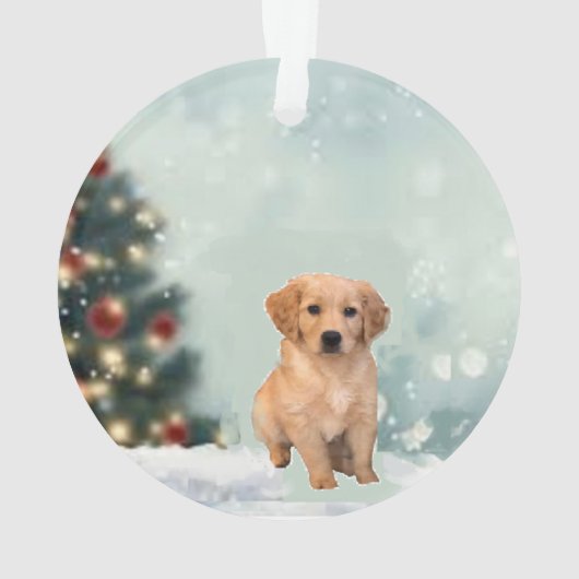 Golden Retriever Weihnachtsschmuck Ornament (Rückseite)