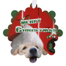 Golden Retriever Weihnachtsschmuckkarte