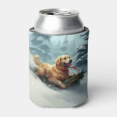 Golden Retriever Weihnachtsschnee Winter Dosenkühler (Kanne Vorderseite)